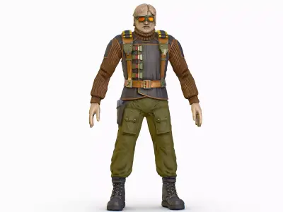 High Poly Casual Male Technician Sweater Low-poly 3D model