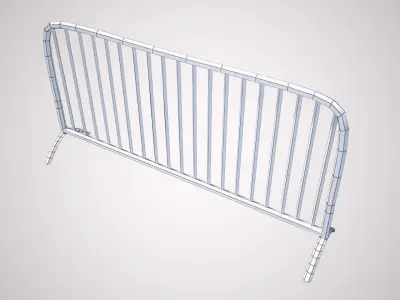 Yellow Barrier Fence Low-poly 3D model