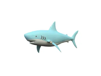 Stuffed shark - Tiburon de peluche Low-poly 3D model