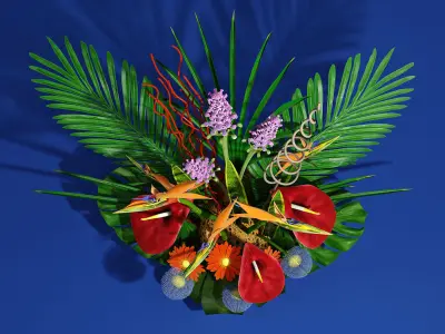 exotic bouquet 3D model