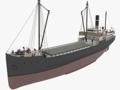 Steam ship 3D model
