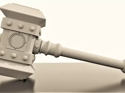 Doomhammer gavel Free low-poly 3D model