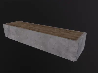 Bench 3D Model Low-poly 3D model