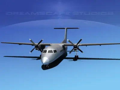 DeHavilland DHC-8-Q300 Bare Metal 3D model