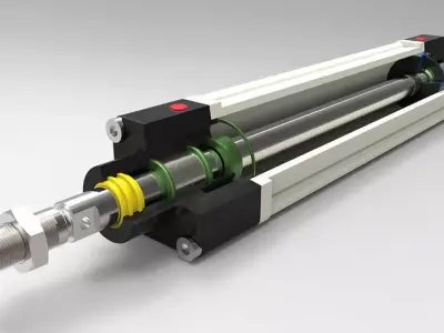 Pneumatic actuator Free 3D model