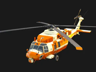 Blackhawk Medical Helicopter No Rig 3D model