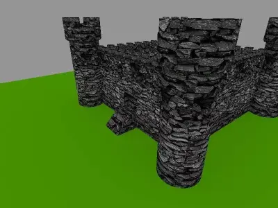 Small Castle squared base 3D print model