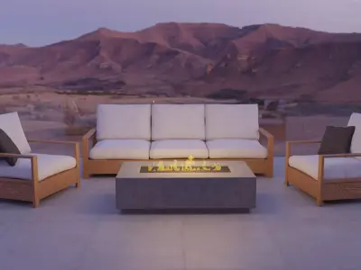 Outdoor furniture Low-poly 3D model