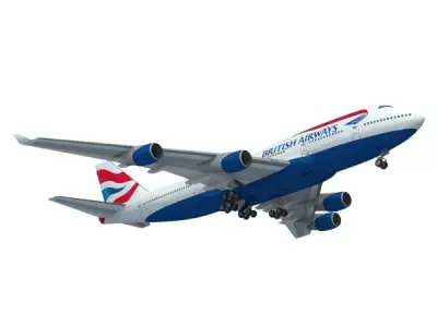 747-400 British Airways 3D model