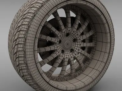 Savini Forged SV-4 Wheel and Tire 3D model