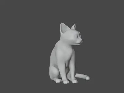 cute cat Low-poly 3D model