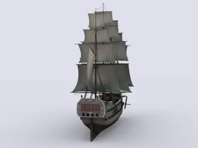 Fregat 1 sailing ship Low-poly 3D model