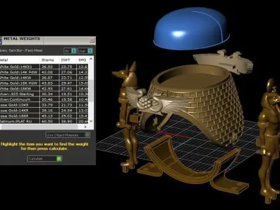 Anubis and Horus Pharaonic ring 3D print model