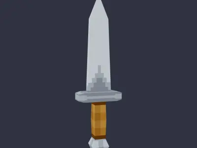 3D Pixel Swords Free low-poly 3D model