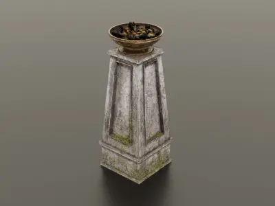 Fire column Low-poly 3D model