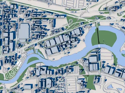 Part Of Bydgoszcz City Poland 3D model