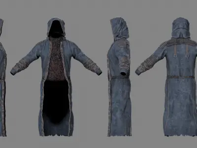 Stalker like coat for Dayz game Low-poly 3D model