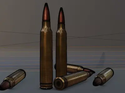 3D 7mm bullet model 3D model