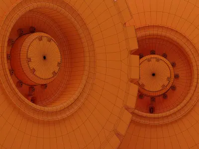 Heavy machinery wheels with LODs Low-poly 3D model