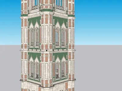 gothic minar tower 3D model