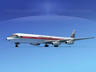 Douglas DC-8-63 Japan Airlines 3D model