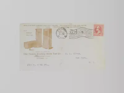 Mosley Folding Bathtub 1899 advertising envelope Low-poly 3D model