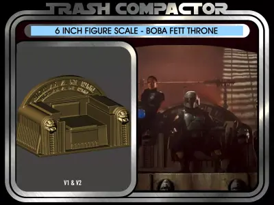 Star Wars Inspired Boba Fett Jabba Palace Throne 6 inch Scale 3D print model purchase