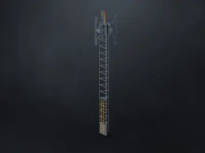 10 Hard Surface SUBD Scifi Radio Antennas Vol 2 3D model