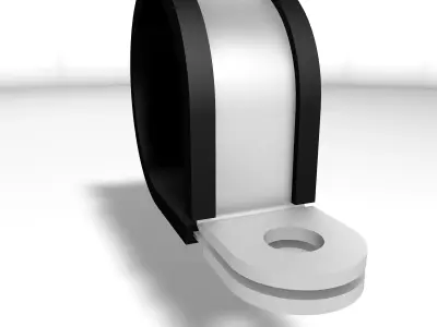 Steel clamp with rubber protection Low-poly 3D model