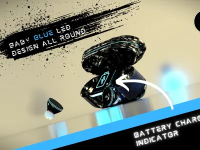 Cybro X Sci-Fi wireless camouflage earbuds 3D model
