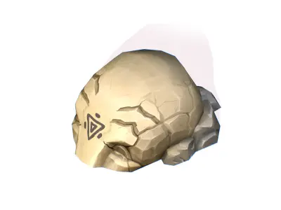 Handpaint Cartoon Stone Memorial Totem Symbol Low-poly 3D model