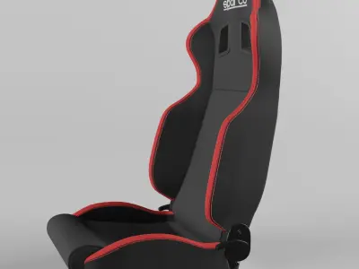 Racing Seat Sparco R100 Fabric Black-Red 3D model