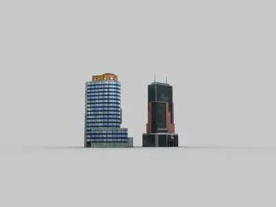 Modern Building pack2 Low-poly 3D model