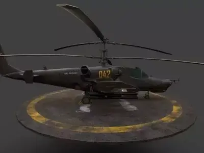 Ka-50 Attack Helicopter  Russian Military 3D Model 3D model