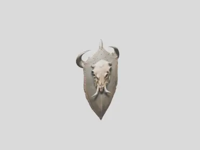 Demon Skull Shield Low-poly 3D model
