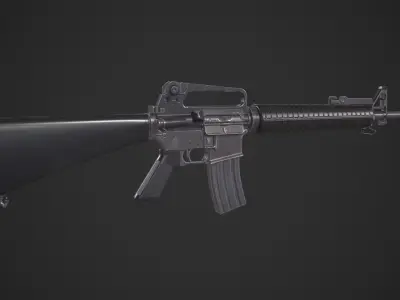 M16-A2 rifle Low-poly 3D model