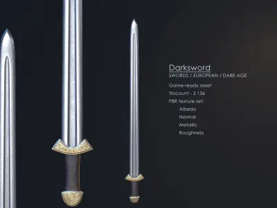 Darksword 11th Century Viking Sword Low-poly 3D model