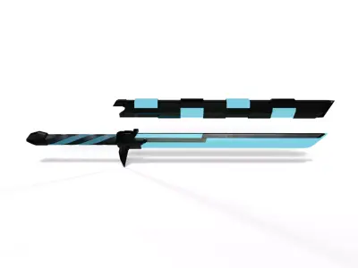 Futuristic Sword - Wakizashi Low-poly 3D model