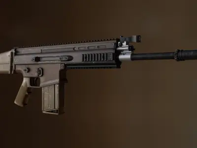 FN SCAR-H assault rifle PBR 3D model