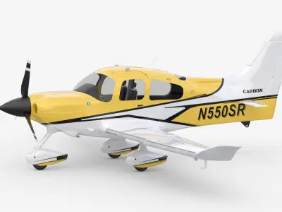 Aircraft Propeller Yellow Carbon 3D model