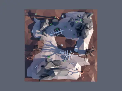 land 44A Low-poly 3D model