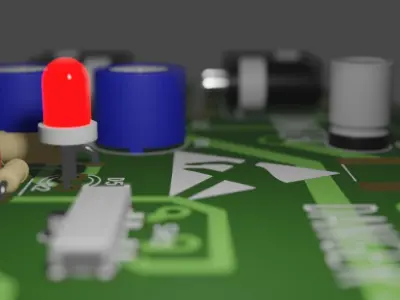 Realistic Printed Circuit Board Free 3D model