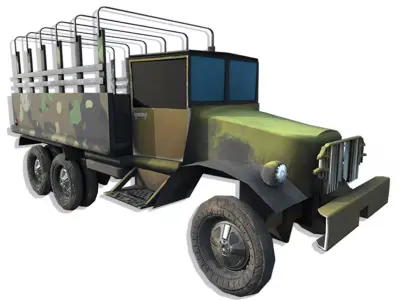 Military Truck Low Poly - 3D Model Low-poly 3D model