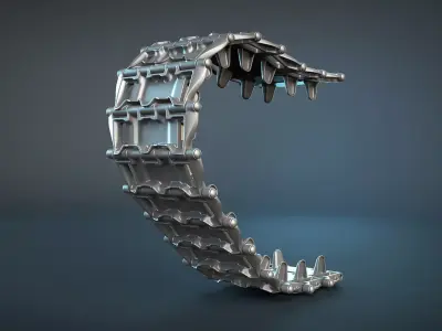 PT-76 Tank Tracks also ASU-85 and BTR-50 Low-poly 3D model