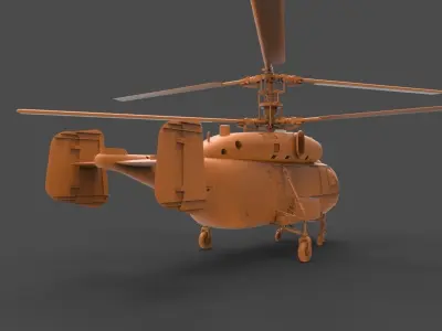 Ka-27 orange helicopter 3D print model