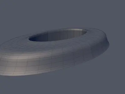 Oval Outdoor Seat Low-poly 3D model