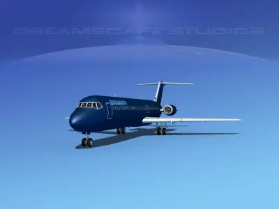 Douglas DC-9-40 Braniff intl 2 3D model