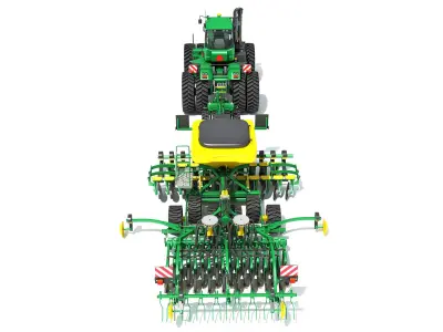 Tractor and Seed Drill 3D model purchase