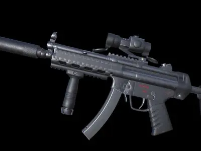 MP5 A1- Game Ready - Low-poly 3D model