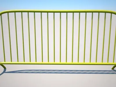 Yellow Barrier Fence Low-poly 3D model